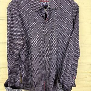 Robert Graham Men's Geometric Purple Shirt